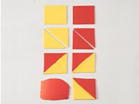 Deciding your gradient size and cutting the squares into trianhles